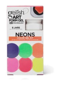 Gelish Art Form Gel – Neon Colour Kit | 6-Piece Neon Nail Art Gel Set