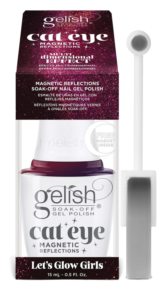 Gelish Cat Eye Magnetic Reflections Let's Glow Girls Magnet Gel Polish, 0.5 fl oz.
