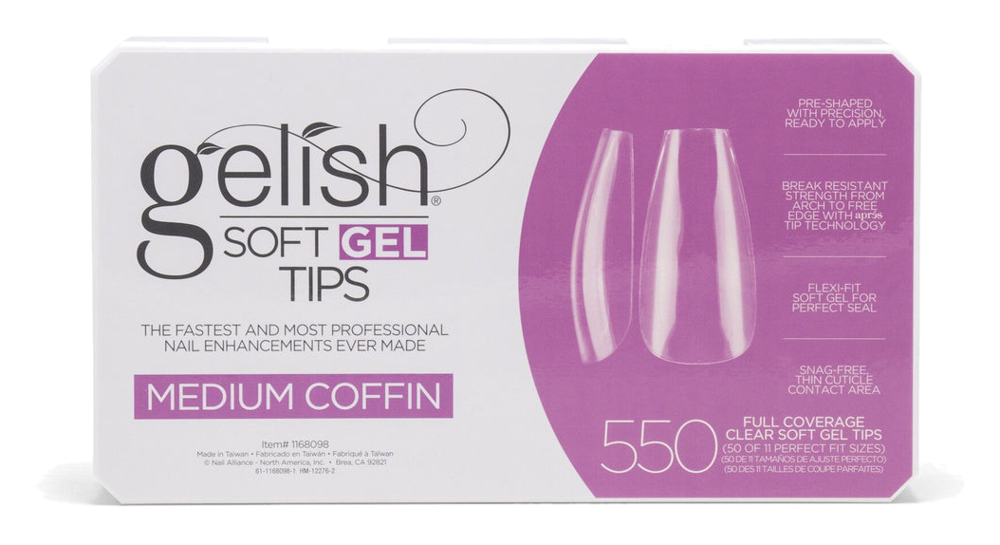 Gelish Soft Gel™ Medium Coffin Tips (550CT)